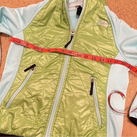 North Face Girls Fleece Hybrid Jacket Blue & Lime - 10-12Y - Picture 8 of 11